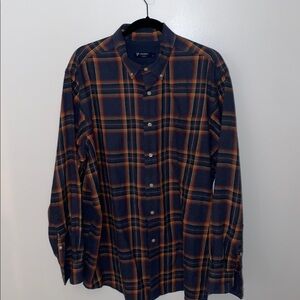 Daniel Cremieux Men's Plaid Shirt in Orange and Navy